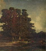 Julien  Dupre Autumn Landscape France oil painting artist